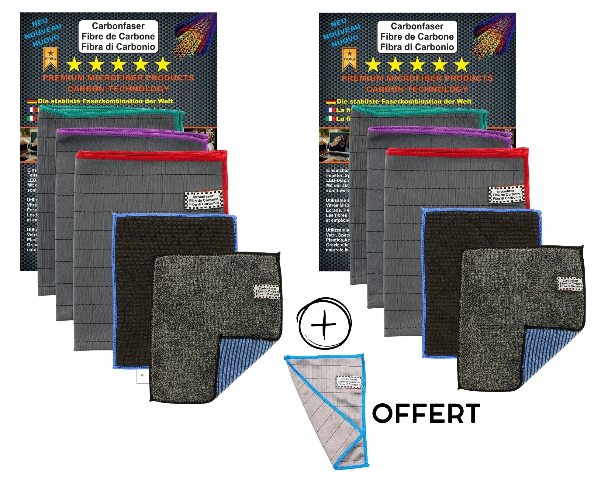 Chiffon Microfibre Magic Clean Sans Traces | Ultra-absorbant Anti-calcaire Pour Vitres, Miroirs, Inox | Lavable Réutilisable 30x30 Cm